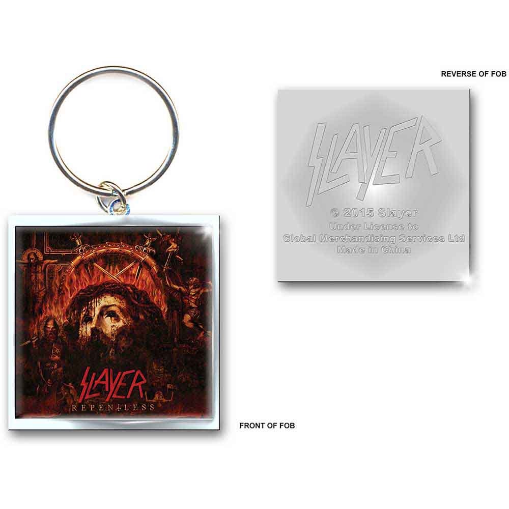 SLAYER Metal Keychain - Repentless Album Slayer Thrash Metal Band Logo - Rock Band Keyring Keyfob Keychain