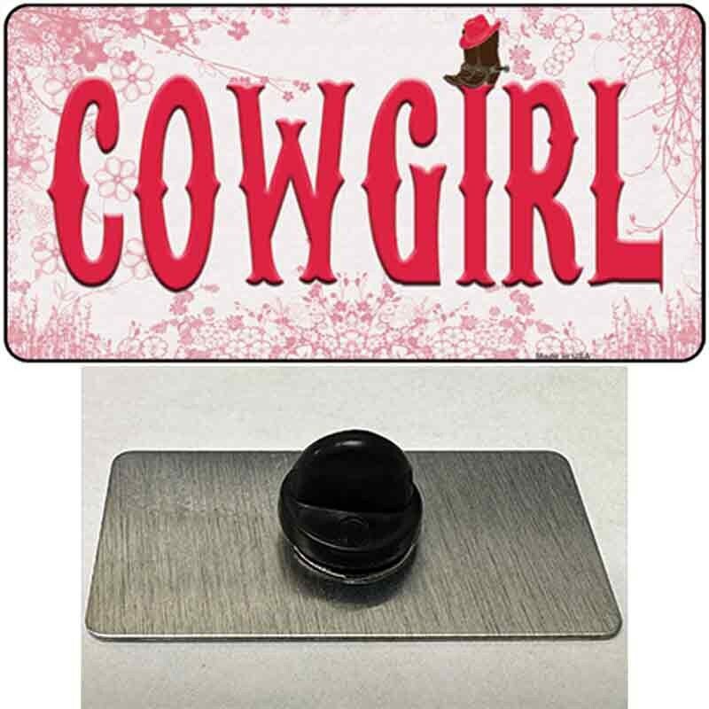 Cowgirl Pink Lapel Pin - Metal Hat Pin Backpack Tie Shirt Button Pinback Craft Supply