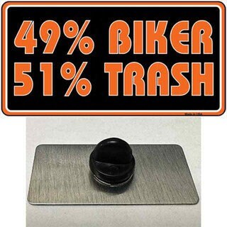 49% Biker Trash Lapel Pin - Funny Biker Motorcycle Metal Hat Pin Backpack Tie Shirt Button Pinback Craft Supply