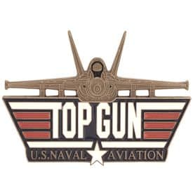 Top Gun Jet Front Lapel Pin - United States Navy Aviation School Military Enamel Pin - Backpack Tie Shirt Button Pinback Craft Supply
