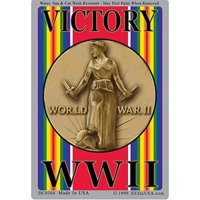 WWII Victory Sticker Decal - United States Military World War 2 Marines Army Navy Veteran Vets Military Craft Supply
