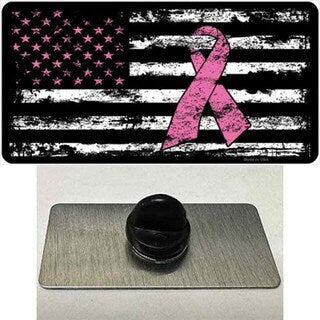 American Flag Pink Ribbon Cancer Awareness Lapel Pin - Pink Ribbon Awareness Metal Hat Pin Backpack Tie Shirt Button Pinback Craft Supply