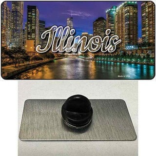Illinois River City Lights State Lapel Pin - United States Tourist Travel Gift Metal Hat Pin Backpack Tie Shirt Button Pinback Craft Supply