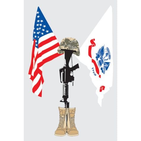 U.S. ARMY Fallen Soldier Clear Decal Sticker - United States Army American Flag Clear Decal Car Truck Window Vehicle Military