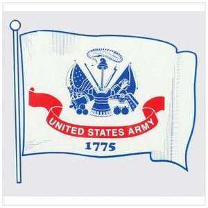 ARMY Wavy Flag Decal Sticker - United States Army 1775 Flag for Truck Window Vehicle Military Craft Supply