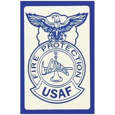 AIR FORCE Fire Protection Decal Sticker - United States Air Force USAF White Vinyl Decal Car Truck Window Vehicle Military Craft Supply