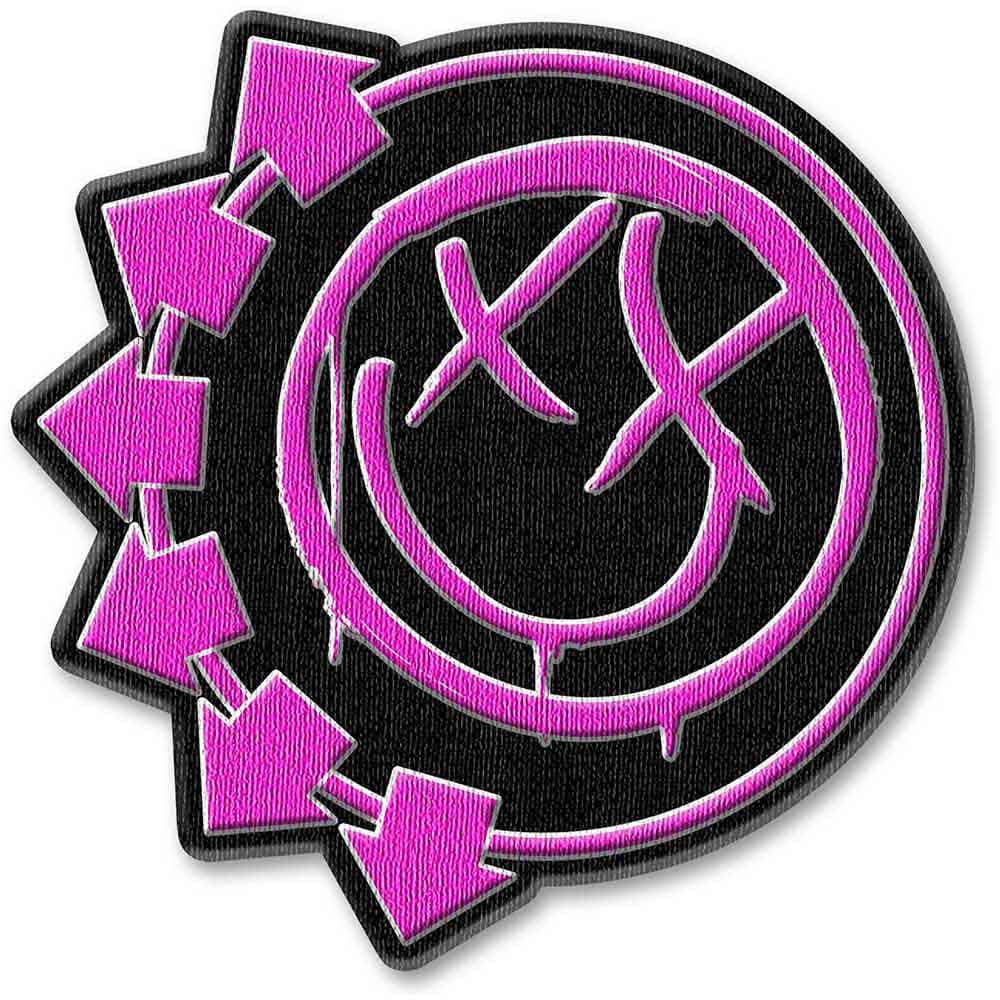 BLINK-182 Pink Neon Six Arrows Smile Patch - 3 Inch - Blink 182 Rock Band Embroidered Patch Applique Craft Supply - Officially Licensed