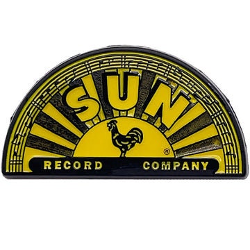 SUN RECORDS Half Circle Logo Lapel Pin - 1.25 Inch - Enamel Vinyl Sun Record Company Lapel Pin Craft Supply