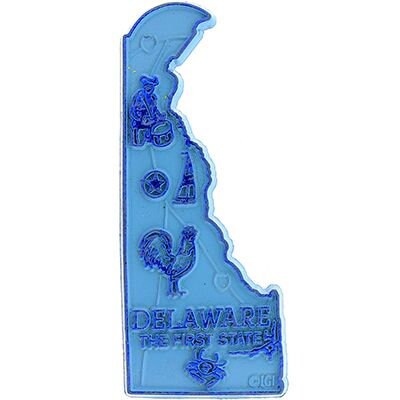 Delaware State Shaped Magnet - Vintage Map The First State Souvenir Flexible Rubber Magnet for Refrigerator Car Office Home Automotive