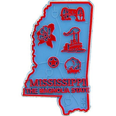 Mississippi State Shaped Magnet - Vintage Map Magnolia State Souvenir Flexible Rubber Magnet for Refrigerator Car Office Home Automotive