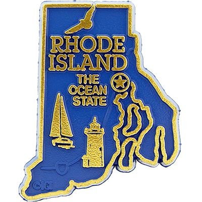 Rhode Island State Shaped Magnet - Vintage Map The Ocean State Souvenir Flexible Rubber Magnet for Refrigerator Car Office Home Automotive