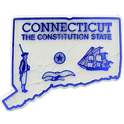 Connecticut State Shaped Magnet - Vintage Map Constitution State Souvenir Flexible Rubber Magnet for Refrigerator Car Office Home Automotive