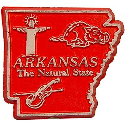 Arkansas State Shaped Magnet - Vintage Map The Natural State Souvenir Flexible Rubber Magnet for Refrigerator Car Office Home Automotive