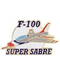 AIR FORCE North American F-100 Super Sabre Military Lapel Pin - Jet Fighter Aircraft Enamel Pin Backpack Tie Shirt Trading Button Pinback