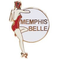 Memphis Belle Nose Art Lapel Pin - George Petty “Pin-up” World War II - Enamel Pin Backpack Tie Shirt Trading Button Pinback Craft Supply