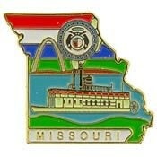 MISSOURI STATE Map Lapel Pin - The Show-Me State Missouri Enamel Pin for Backpack Tie Shirt Trading Button Pinback Craft Supply