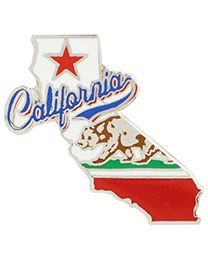 CALIFORNIA STATE Map Lapel Pin - The Golden State Cali. California Enamel Pin for Backpack Tie Shirt Trading Button Pinback Craft Supply