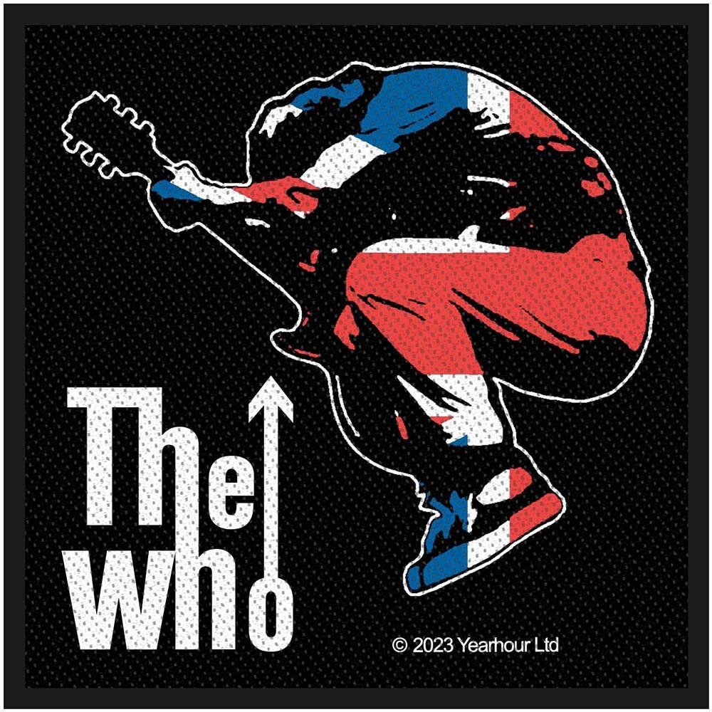 THE WHO Pete Jump Patch - 4x4 Inch - The Who British Flag Rock Band Embroidered Patch Applique Craft Supply