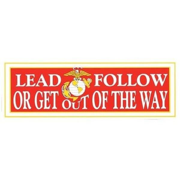 Lead Follow or Get Out the Way Marines Vinyl Decal Sticker - 9x3 Inch - United States Marines Military Decal Bumper Sticker Car Truck Window