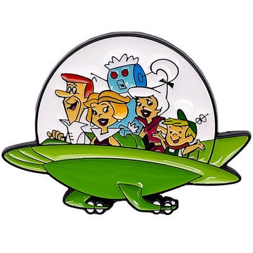 THE JETSONS Family Spaceship Lapel Pin - 1.25 Inch - Hanna-Barbera George Jane Judy Rosie Cartoon Classic Enamel Lapel Pin Craft Supply