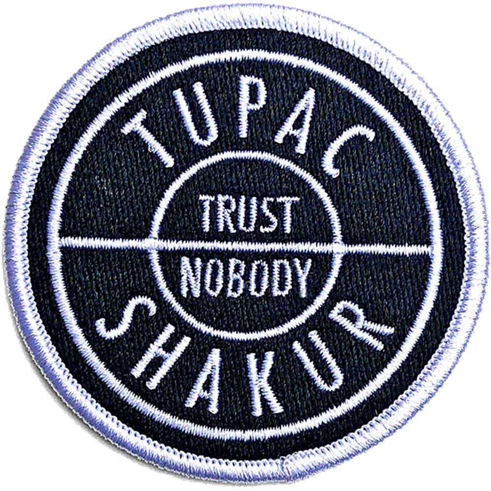 TUPAC Patch -2.7 Inch - Tupac Shakur 2pac Trust Nobody Round Embroidered Patch Applique Craft Supply - Officially Licensed