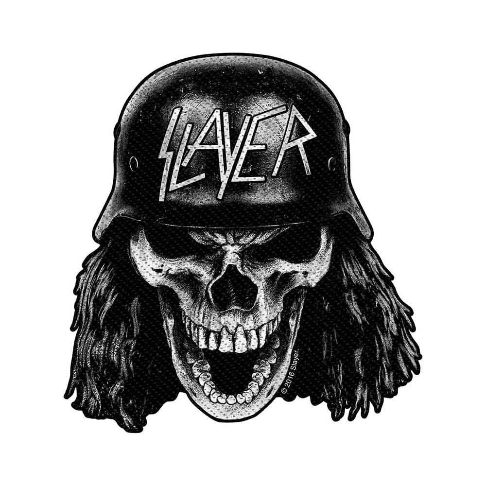 SLAYER Band Patch - 3.5x4 Inch - Slayer Wehrmacht Skull Thrash Metal Band Embroidered Patch Applique Craft Supply - Officially Licensed