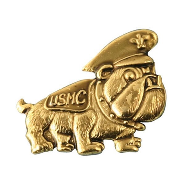 USMC Bulldog Lapel Pin - Marine Corps Bulldog Gold Pin for Backpack Tie Shirt Trading Button Pinback Craft Supply