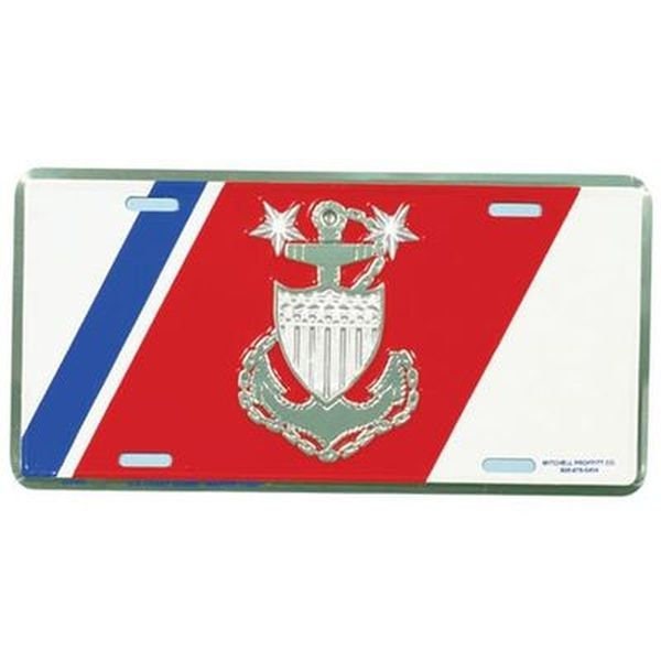 COAST GUARD Master Chief Metal License Plate - USCG United States Coast Guard Master Chief Officer Insignia Military Craft Supply