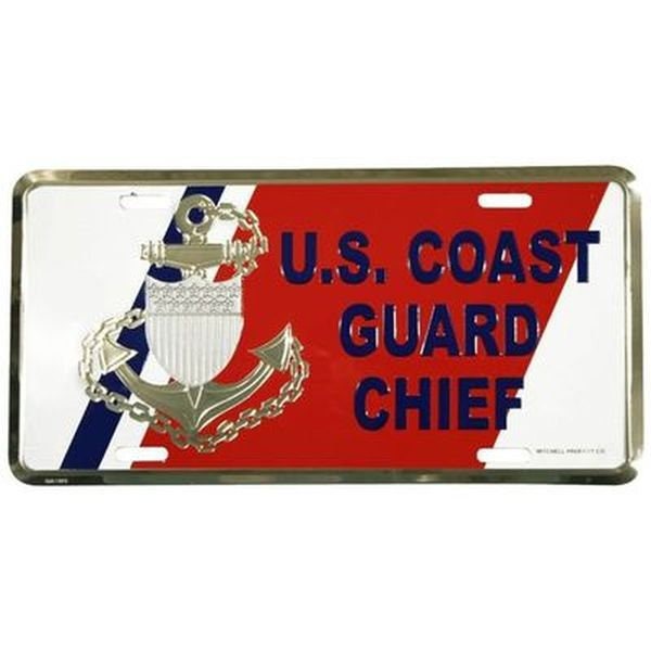COAST GUARD Chief Metal License Plate - USCG United States Coast Guard Chief Officer Military Craft Supply