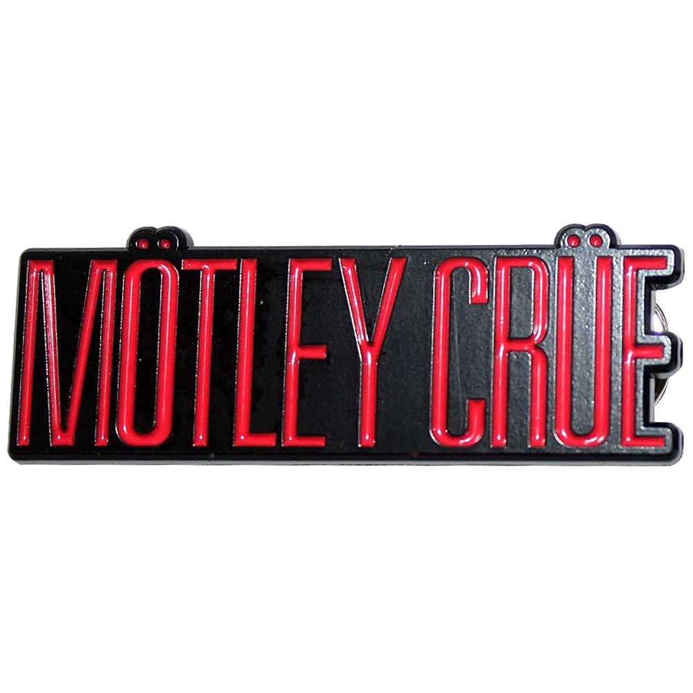 MOTLEY CRUE Cast Metal Pin Badge - Approx 1 Inch - Band Logo Red Enamel Pin - Pinback Badge Button Lapel With Butterfly Clutch Attachment