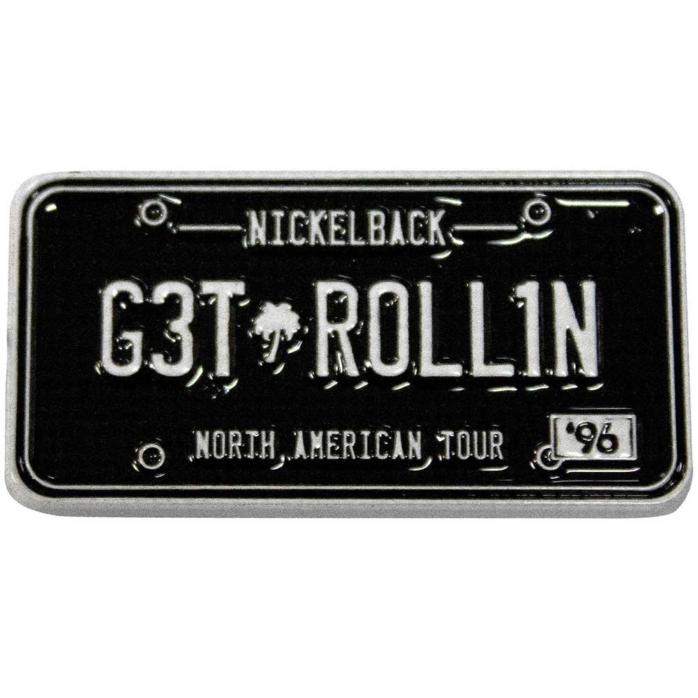 NICKELBACK Cast Metal Pin Badge - Approx 1 Inch - License Plate Enamel Pin - Pinback Badge Button Lapel With Butterfly Clutch Attachment