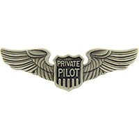 Private Pilot Aircraft Pewter Wings Lapel Pin - Civilian Pilot Wings - Enamel Pin Backpack Tie Shirt Trading Button Pinback Craft Supply
