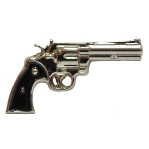 45 Cal Pistol Lapel Pin - Revolver Gun 45 Caliber Handgun - Enamel Pin Backpack Tie Shirt Trading Button Pinback Craft Supply
