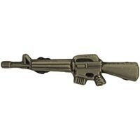M-16 Rifle Lapel Pin - Semi-Automatic AR-15 Military Rifle Pewter Pin - Backpack Tie Shirt Trading Button Pinback Craft Supply