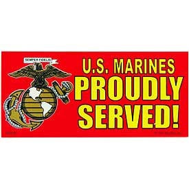 U.S. Marines PROUDLY SERVED! Bumper Sticker - Marine Corps Eagle Anchor Retired Veteran Sticker Military Navy Marines Air Force Craft Supply