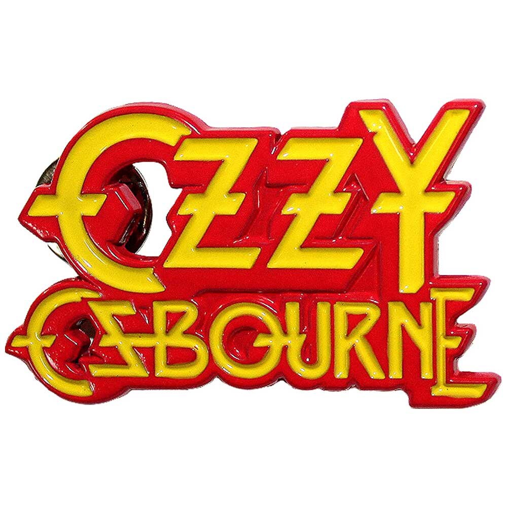 OZZY OSBOURNE Cast Metal Pin Badge - Approx 1 Inch - Stacked Logo Enamel Pin - Pinback Badge Button Lapel With Butterfly Clutch Attachment