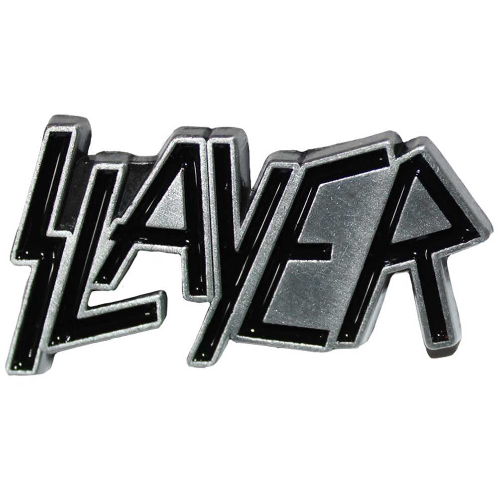 SLAYER Cast Metal Pin Badge - Approx 1 Inch - Slayer Metal Band Logo - Pinback Badge Button Lapel Pin With Butterfly Clutch Attachment