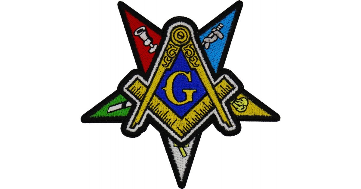 EASTERN STAR With Free Mason Symbol Masonry Embroidered Patch Craft Supply