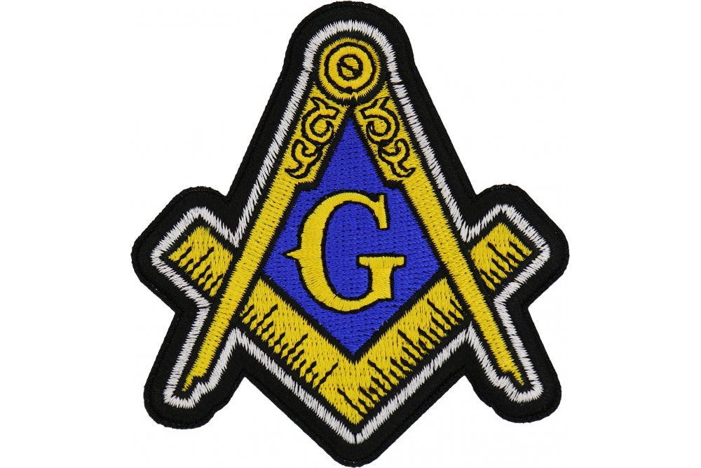 Free Mason Masonry Patch - Compass Square Iconic Symbol Embroidered Patch Craft Supply