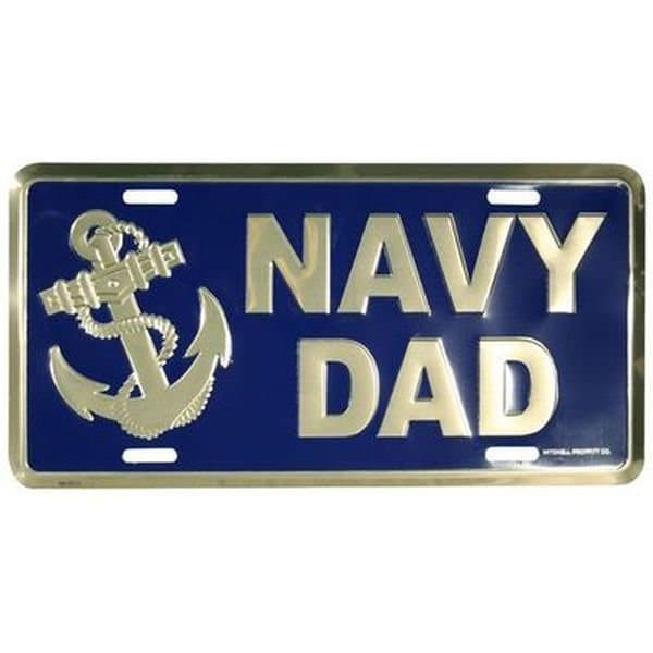 NAVY DAD Metal License Plate - Military Vet Veteran - United States NAVY Dad Usn Craft Supply