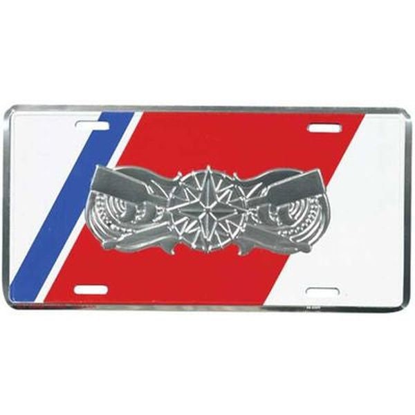 COAST GUARD Coxswain Metal License Plate - USCG United States Coast Guard CPO1 Coxswain Silver Insignia Military Craft Supply