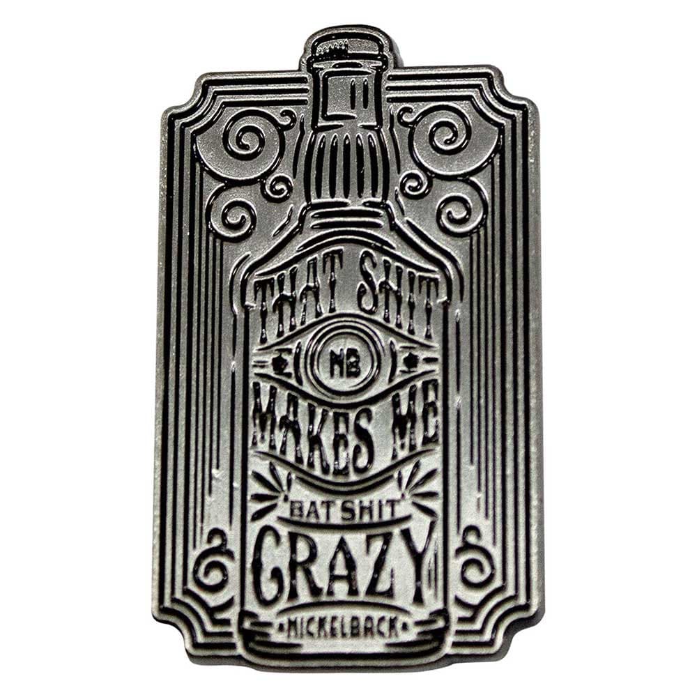 NICKELBACK Cast Metal Pin Badge - Approx 1 Inch - Bat Shit Crazy Enamel Pin - Pinback Badge Button Lapel With Butterfly Clutch Attachment