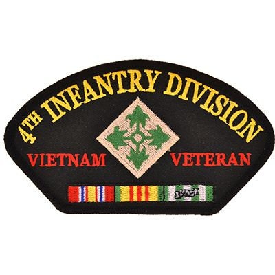 US ARMY 4th Infantry Division Hat Patch - Ivy Vietnam Veteran Fourth Infantry Division Military Embroidered Patch Applique Craft Supply