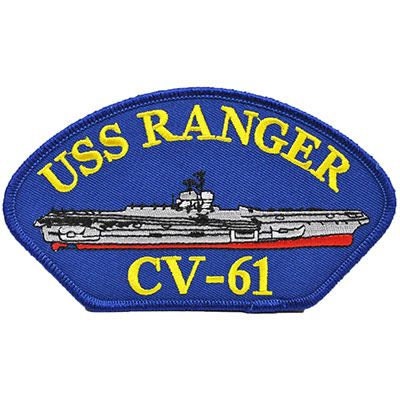 USS RANGER CV-61 Hat Patch - United States Navy Naval Supercarrier Military Embroidered Patch Applique Craft Supply
