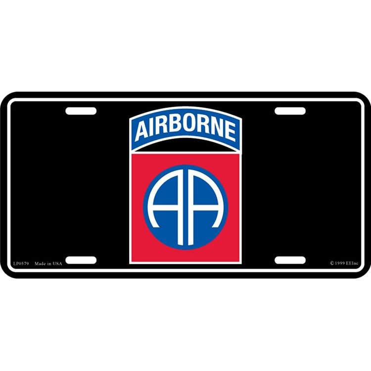 ARMY 82nd AIRBORNE DIVISION Metal License Plate - Infantry Division Military Vet Veteran - United States Army Combat Soldiers Craft Supply