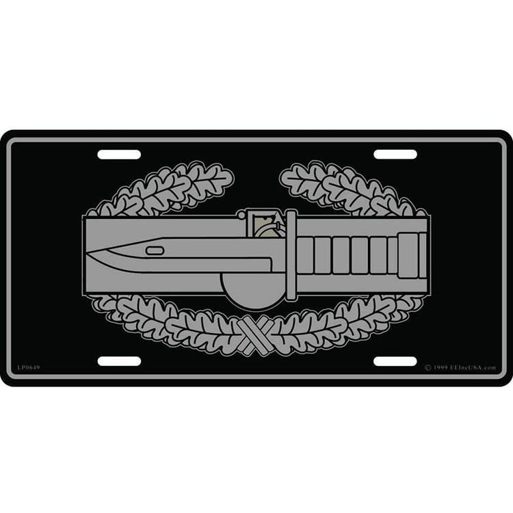ARMY Combat Action Badge CAB Metal License Plate - Combat Infantry Military Vet Veteran - United States Army Combat Soldiers Craft Supply