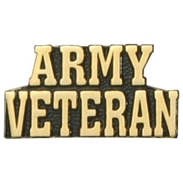 ARMY VETERAN Text Script Lapel Pin - 1.75 Inch - United States Army Enamel Pin Backpack Tie Shirt Button Pinback Craft Supply