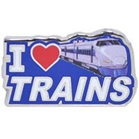 I Love Trains Lapel Pin - Railway Train Track Rail Transit Rail Road - Enamel Pin Backpack Tie Shirt Trading Button Pinback Craft Supply