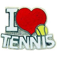 Tennis Heart Lapel Pin - I Love Tennis Racket Tennis Ball Sport - Enamel Pin Backpack Tie Shirt Trading Button Pinback Craft Supply