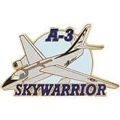 A-3 SKYWARRIOR Lapel Pin - Bomber Aircraft United States Navy USN - Enamel Pin Backpack Tie Shirt Trading Button Pinback Craft Supply